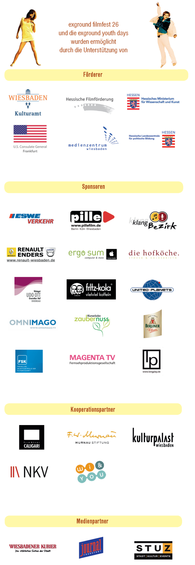 Sponsoren exground filmfest 26