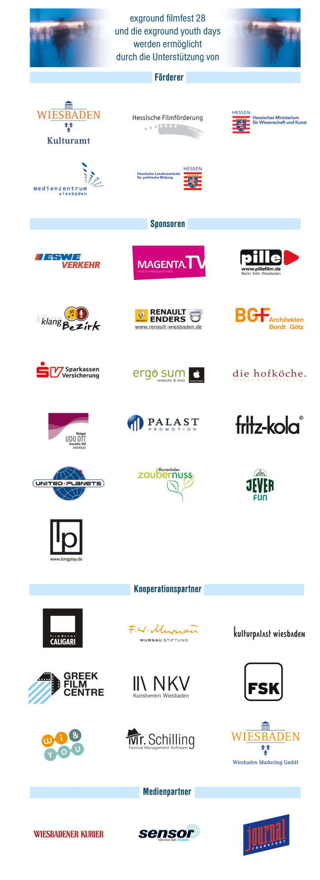 Sponsoren exground filmfest 26